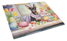 Load image into Gallery viewer, Decorating Easter Miniature Pinscher Glass Cutting Boards – Durable, Decorative Kitchen Art