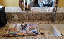 Load image into Gallery viewer, Decorating Easter Norwegian Elkhound Dish Drying Mat