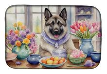 Load image into Gallery viewer, Decorating Easter Norwegian Elkhound Dish Drying Mat