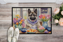 Load image into Gallery viewer, Decorating Easter Norwegian Elkhound Doormat