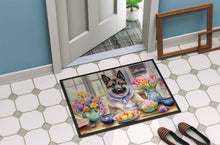 Load image into Gallery viewer, Decorating Easter Norwegian Elkhound Doormat