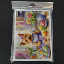 Load image into Gallery viewer, Decorating Easter Norwich Terrier Greeting Cards - Blank Note Cards – 8-Pack of Artist-Designed Cards with Envelopes