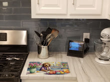 Load image into Gallery viewer, Decorating Easter Otterhound Glass Cutting Boards – Durable, Decorative Kitchen Art