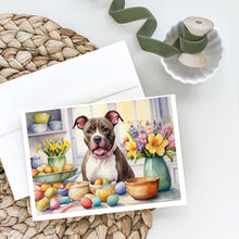 Load image into Gallery viewer, Decorating Easter Pit Bull Terrier Greeting Cards - Blank Note Cards – 8-Pack of Artist-Designed Cards with Envelopes