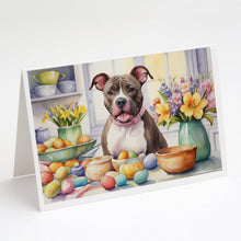 Load image into Gallery viewer, Decorating Easter Pit Bull Terrier Greeting Cards - Blank Note Cards – 8-Pack of Artist-Designed Cards with Envelopes