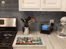 Load image into Gallery viewer, Decorating Easter Pit Bull Terrier Glass Cutting Boards – Durable, Decorative Kitchen Art