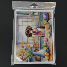 Load image into Gallery viewer, Decorating Easter Pointer Greeting Cards - Blank Note Cards – 8-Pack of Artist-Designed Cards with Envelopes
