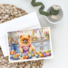Load image into Gallery viewer, Decorating Easter Pomeranian Greeting Cards - Blank Note Cards – 8-Pack of Artist-Designed Cards with Envelopes
