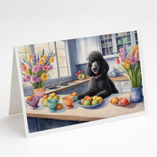 Load image into Gallery viewer, Decorating Easter Black Poodle Greeting Cards - Blank Note Cards – 8-Pack of Artist-Designed Cards with Envelopes