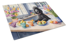 Load image into Gallery viewer, Decorating Easter Black Poodle Glass Cutting Boards – Durable, Decorative Kitchen Art