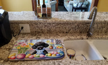 Load image into Gallery viewer, Decorating Easter Black Poodle Dish Drying Mat