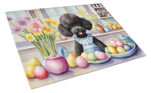 Load image into Gallery viewer, Decorating Easter Black Poodle Glass Cutting Boards – Durable, Decorative Kitchen Art