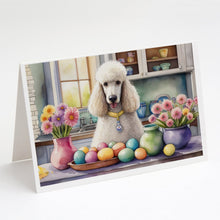 Load image into Gallery viewer, Decorating Easter White Poodle Greeting Cards - Blank Note Cards – 8-Pack of Artist-Designed Cards with Envelopes