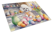 Load image into Gallery viewer, Decorating Easter White Poodle Glass Cutting Boards – Durable, Decorative Kitchen Art