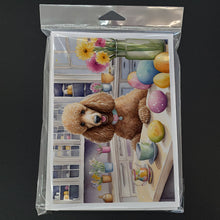 Load image into Gallery viewer, Decorating Easter Poodle Greeting Cards - Blank Note Cards – 8-Pack of Artist-Designed Cards with Envelopes