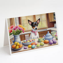 Load image into Gallery viewer, Decorating Easter Rat Terrier Greeting Cards - Blank Note Cards – 8-Pack of Artist-Designed Cards with Envelopes