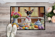 Load image into Gallery viewer, Decorating Easter Rat Terrier Doormat