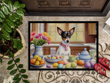 Load image into Gallery viewer, Decorating Easter Rat Terrier Doormat