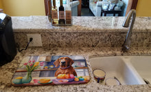 Load image into Gallery viewer, Decorating Easter Redbone Coonhound Dish Drying Mat