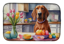 Load image into Gallery viewer, Decorating Easter Redbone Coonhound Dish Drying Mat