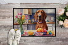 Load image into Gallery viewer, Decorating Easter Redbone Coonhound Doormat