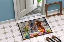 Load image into Gallery viewer, Decorating Easter Redbone Coonhound Doormat