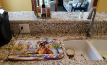 Load image into Gallery viewer, Decorating Easter Rhodesian Ridgeback Dish Drying Mat