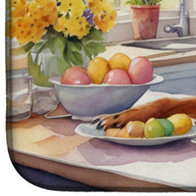 Load image into Gallery viewer, Decorating Easter Rhodesian Ridgeback Dish Drying Mat