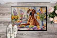Load image into Gallery viewer, Decorating Easter Rhodesian Ridgeback Doormat