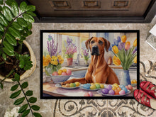 Load image into Gallery viewer, Decorating Easter Rhodesian Ridgeback Doormat