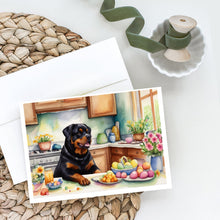 Load image into Gallery viewer, Decorating Easter Rottweiler Greeting Cards - Blank Note Cards – 8-Pack of Artist-Designed Cards with Envelopes