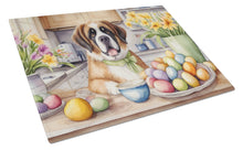 Load image into Gallery viewer, Decorating Easter Saint Bernard Glass Cutting Boards – Durable, Decorative Kitchen Art