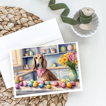 Load image into Gallery viewer, Decorating Easter Saluki Greeting Cards - Blank Note Cards – 8-Pack of Artist-Designed Cards with Envelopes