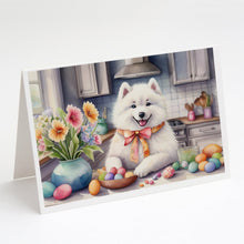 Load image into Gallery viewer, Decorating Easter Samoyed Greeting Cards - Blank Note Cards – 8-Pack of Artist-Designed Cards with Envelopes