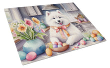 Load image into Gallery viewer, Decorating Easter Samoyed Glass Cutting Boards – Durable, Decorative Kitchen Art