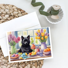 Load image into Gallery viewer, Decorating Easter Schipperke Greeting Cards - Blank Note Cards – 8-Pack of Artist-Designed Cards with Envelopes