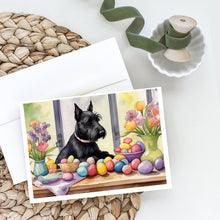 Load image into Gallery viewer, Decorating Easter Scottish Terrier Greeting Cards - Blank Note Cards – 8-Pack of Artist-Designed Cards with Envelopes