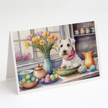 Load image into Gallery viewer, Decorating Easter Sealyham Terrier Greeting Cards - Blank Note Cards – 8-Pack of Artist-Designed Cards with Envelopes