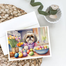 Load image into Gallery viewer, Decorating Easter Shih Tzu Greeting Cards - Blank Note Cards – 8-Pack of Artist-Designed Cards with Envelopes