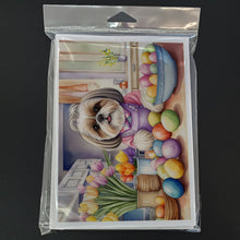 Load image into Gallery viewer, Decorating Easter Shih Tzu Greeting Cards - Blank Note Cards – 8-Pack of Artist-Designed Cards with Envelopes