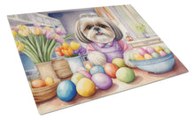 Load image into Gallery viewer, Decorating Easter Shih Tzu Glass Cutting Boards – Durable, Decorative Kitchen Art