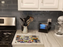 Load image into Gallery viewer, Decorating Easter Siberian Husky Glass Cutting Boards – Durable, Decorative Kitchen Art
