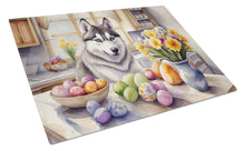 Load image into Gallery viewer, Decorating Easter Siberian Husky Glass Cutting Boards – Durable, Decorative Kitchen Art