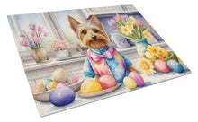 Load image into Gallery viewer, Decorating Easter Silky Terrier Glass Cutting Boards – Durable, Decorative Kitchen Art