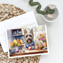 Load image into Gallery viewer, Decorating Easter Skye Terrier Greeting Cards - Blank Note Cards – 8-Pack of Artist-Designed Cards with Envelopes