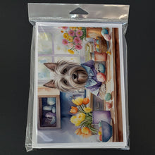 Load image into Gallery viewer, Decorating Easter Skye Terrier Greeting Cards - Blank Note Cards – 8-Pack of Artist-Designed Cards with Envelopes