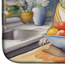 Load image into Gallery viewer, Decorating Easter Staffordshire Bull Terrier Dish Drying Mat