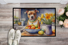 Load image into Gallery viewer, Decorating Easter Staffordshire Bull Terrier Doormat-24x36 Indoor / Outdoor Rug | Made in USA
