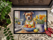 Load image into Gallery viewer, Decorating Easter Staffordshire Bull Terrier Doormat - 18X27 Indoor / Outdoor Rug | Made in USA
