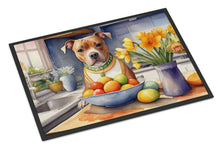 Load image into Gallery viewer, Decorating Easter Staffordshire Bull Terrier Doormat - 18X27 Indoor / Outdoor Rug | Made in USA